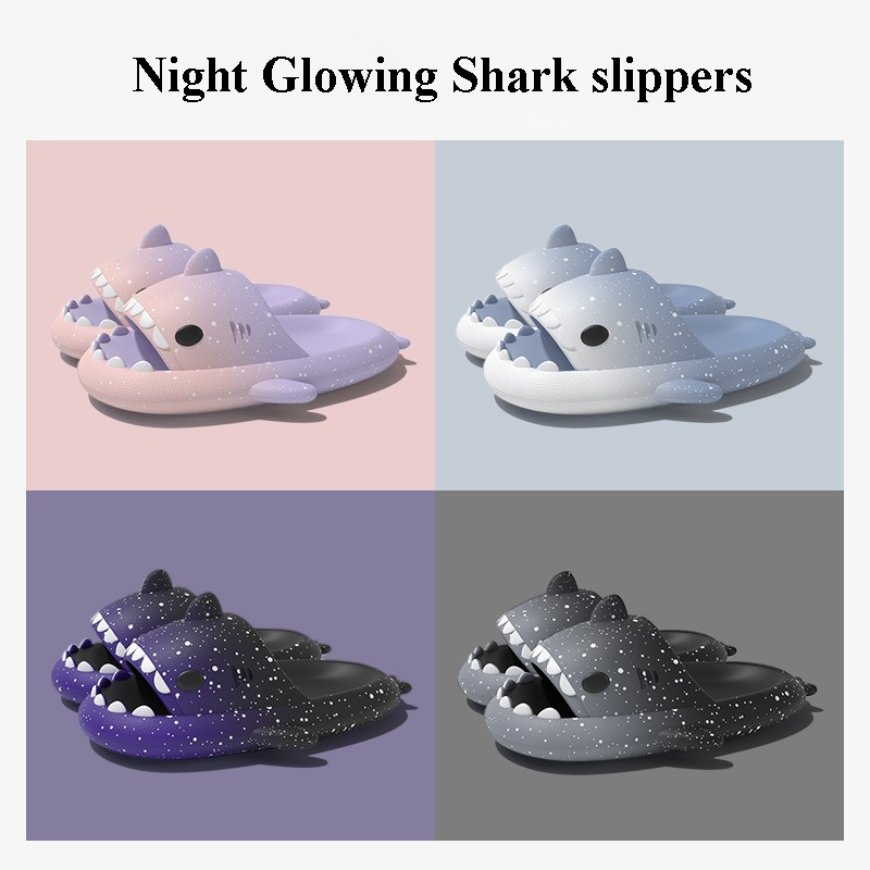 Women'S Shoes To Men'S - Pantoufles de requin de dessin animé