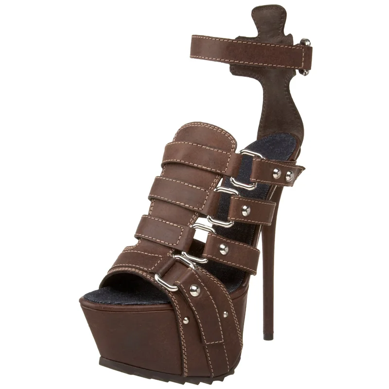 Women'S Shoes Peep Toe - Sandales à plateforme avec boucles à