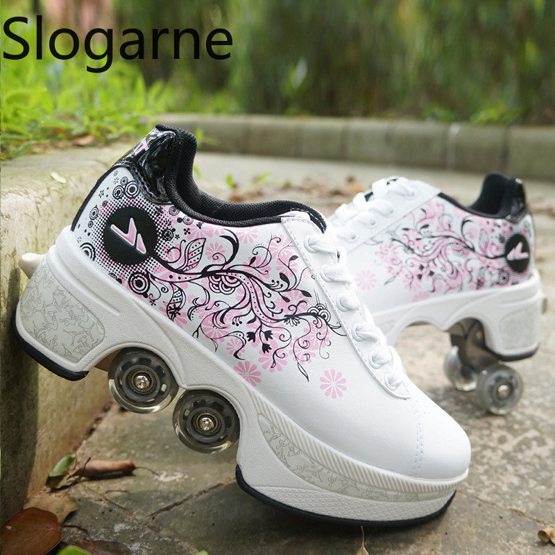Women'S Shoes To Men'S - Femmes 4 roues déformation patins à