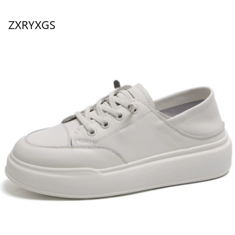 Women Shoes Size 4 In Cm - ZXRYXGS 2026 Baskets blanches en cuir