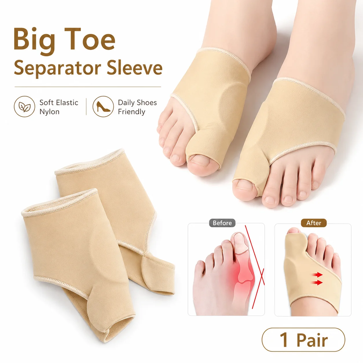 Women'S Shoes With Bunions - Séparateur d'orteils, protège-arthrose, coussinet élastique souple
