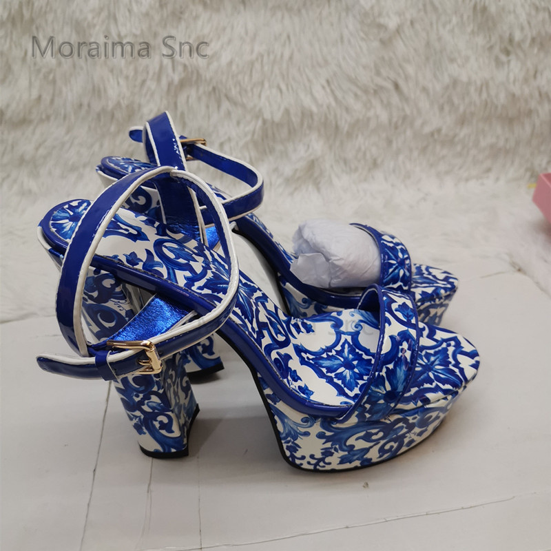 Sandales en Porcelaine Bleue e - Women'S Shoes Navy Blue avis et prix