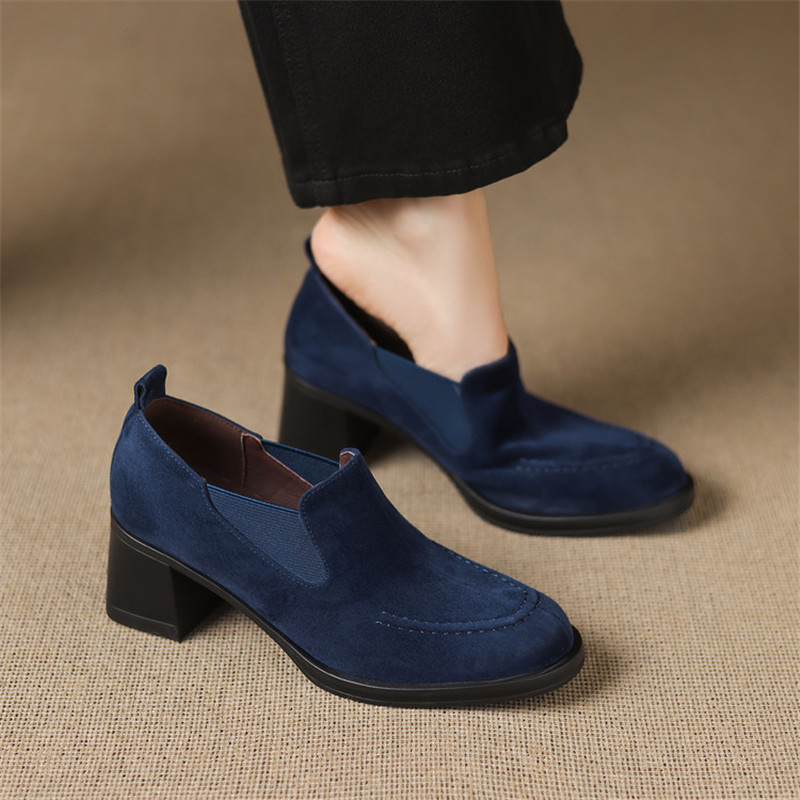 Chaussures en daim de mouton p - Women'S Shoes Navy Blue avis et prix