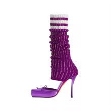 Sandales bottes chaussettes po - High Knee Heel Boots avis et prix